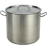 24 Quart Stainless Steel Stock Pot with Lid by 