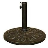 DC America UBP28281-BR Cast Stone Umbrella Base, Made from Rust Free Composite Materials, Bronze Powder Coated Finish