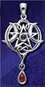 Small Heart Pentacle Pendant w/ Gemstone