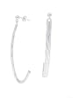 Italian Sterling Silver Twist Texture J-Shape Earring