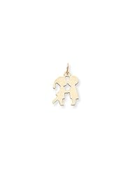 14k Plain Small .018 Gauge Engravable Boy & Girl Kissing Charm