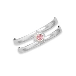 Hot Pink Crystal Toe Ring