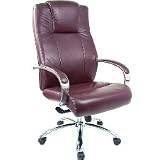 High Back Leather Executive Chair With Chrome Base, Burgundy,FLABT981BG