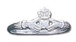 Solid Sterling Silver Claddagh Light Ring