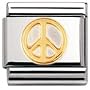 NOMINATION Italian Charm in stainless steel and 18k gold (Peace Sign)