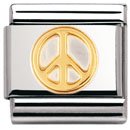 Buy NOMINATION Italian Charm in stainless steel and 18k gold (Peace Sign) by Nomination