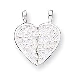 Sterling Silver Best Friends 2-Piece Break Apart Heart Charm