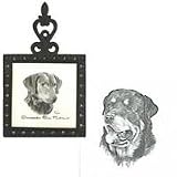 Rottweiler Square Trivet, Porcelain by Rosalinde (4.5' x 8')