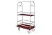 Bellman Condo Cart 40x25 Satin Aluminim Burgundy Carpet, 4 Pneumatic Wheels