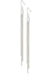 Kenneth Cole New York Silver Multi-Chain Linear Drop Earrings
