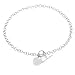 14k White Gold Necklace with Toggle Clasp & Heart Tag (16