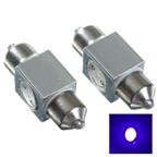 Dual Head 10x31mm 1W Festoon Bulb Light Lamp (Blue Light) 2 Pcs
