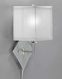 Review Aztec Lighting  / Pin up Plug in Lamp in Brushed Nickel, White shade