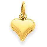 14k Mini Puffed Heart Charm