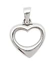 Sterling Silver Contemporary Style Floating Heart Pendant