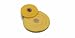 MUSLIN BUFF CHEMKOTE KNIFE WITH LEATHER CENTERS YELLOW 3" DIAMETER X 9 PLY 2 ROWS OF STITCHING