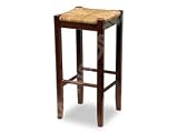 Winsome Wood 29-Inch Square Rush Seat Bar Stool, Set of 2