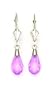 14k White 9x6 mm Briolette Light-Amethyst Crystal Earrings - JewelryWeb