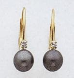 Pearl Leaverback Earrings with a Dimond - XLB50BPAA