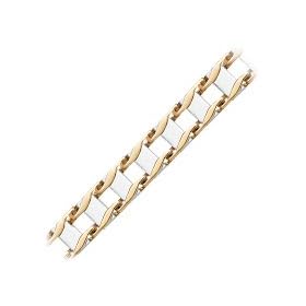 14kt. Two Tone, 8.5 Railroad Bracelet by
