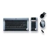 Dinovo Media Desktop Laser Keyboard/Mouse Combo, 60ft Range, USB, Black/Silver