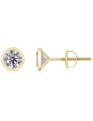 0.75 ct Solitaire Diamond Stud Earrings in Yellow Gold