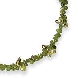 Sterling Silver Green Freshwater Cultured Green Pearl/Peridot Necklace - 16 Inch