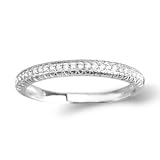 1/10 Carat Diamond 14k White Gold Wedding Ring