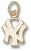 New York Yankees Solid 14K Gold ''NY'' 7/16'' Pendant