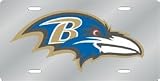 Baltimore Ravens Laser Silver Cut License Plate