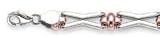 14k Two-Tone Link Bracelet - 7.25 Inch