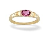 14K Yellow Gold Genuine Oval Pink Tourmaline Ring