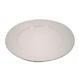 12 White Argyle Rolled Edge Porcelain Plate (07-0188)