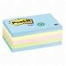 Post-it® Notes, Original Pad, 3 Inches x 5 Inches, Recycled, Assorted Pastel Colors, 5 Pads per Pack