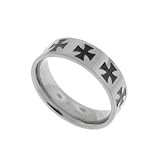Mens Titanium Black Celtic Iron Cross Band Ring (Size 8,9,10,11,12,13)