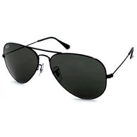 RAY-BAN RB 3025 W3235 BLACK METAL AVIATOR SUNGLASSES $112.00