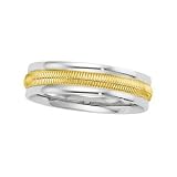 14K Two-Tone Gold Comfort Fit Wedding Band For Men and Women - Sizes 5 - 12.5