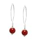 Sterling Silver Red Coral Earrings - Gems Couture