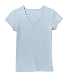 District Threads - Ladies V-Neck Tee Baby Blue-S