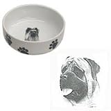 Mastiff Paw Print Bowl, Porcelain by Rosalinde (7 in. x 2.5 in. deep)
