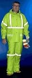 Lime Green Rain Suit With Reflective Stripes Class 2