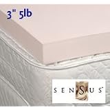 3 5lb. Sensus Visco Elastic Memory Foam Mattress Pad Topper Overlay (King Size) by Sensus