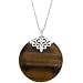 Sterling Silver Genuine Tigers Eye Medallion Pendant