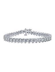 Diamond S Tennis Bracelet : Platinum - 3.00 CT Diamonds