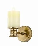 Aged Brass Westport Sconce With Pillar Candle 1Lt