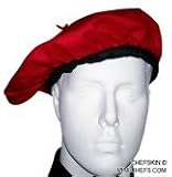 CHEFSKIN FELT RED BERET HAT, ADJUSTABLE CORD , LININING, LIGHTWEIGHT, COMFORTABLE, One Size Fits Most Adults and Youngsters ALSO AVAILABLE IN BURGUNDY, BLACK, ROYAL BLUE AND RED