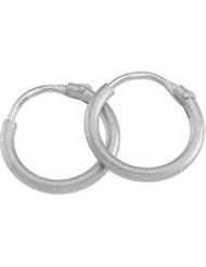 CleverEve Designer Series One Pair of Platinum Satin Finish Hoop Earrings 10.25mm