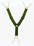 Deluxe Nylon Wader Suspenders with 6 Leather Button Straps