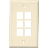 Channel Vision 6 Jack Almond Gang Plate Almond - Model 10-J-6GA 6-Port