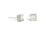 14K White Gold Genuine Square Opal Stud Earrings